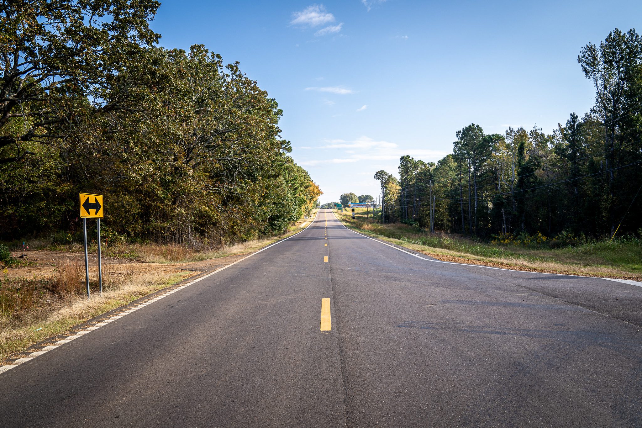 Freshly paved Hwy. 9 in Pontotoc, MS