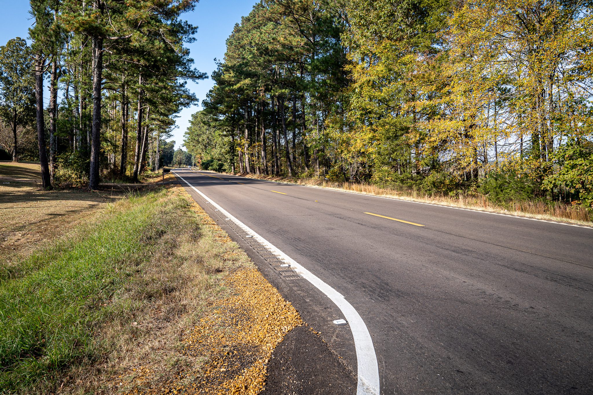 Freshly paved Hwy. 9 in Pontotoc, MS