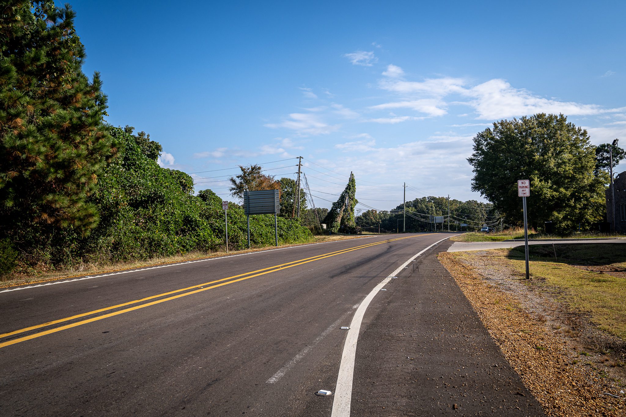 Freshly paved Hwy. 9 in Pontotoc, MS